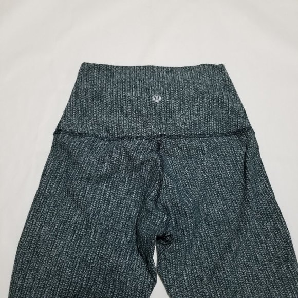 Lululemon Green Coco Pique High Rise Roll Down Wunder Under Tights - Picture 3 of 6